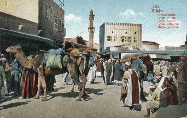 Street scene with al-Mahmudiyya's minaret in the background