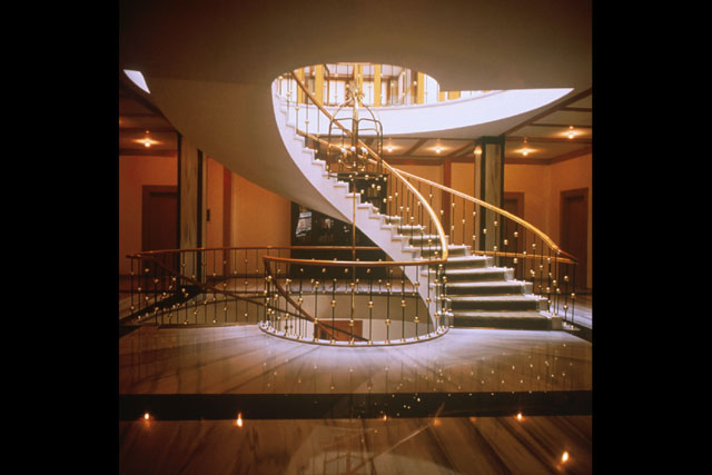 Interior detail showing elaborate staircase