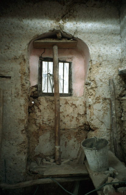 Indian ladies house: interior, window, before restoaton