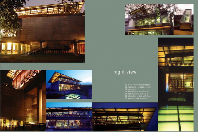 Presentation panel with images of night views
