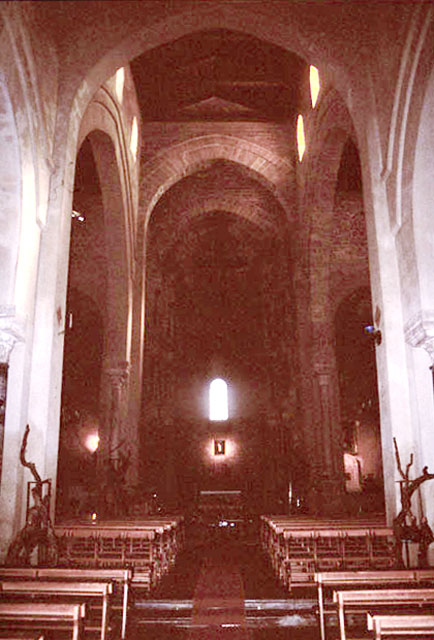 Interior view of nave, looking east towards the altar