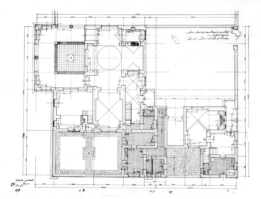 Working drawing: ground floor plan