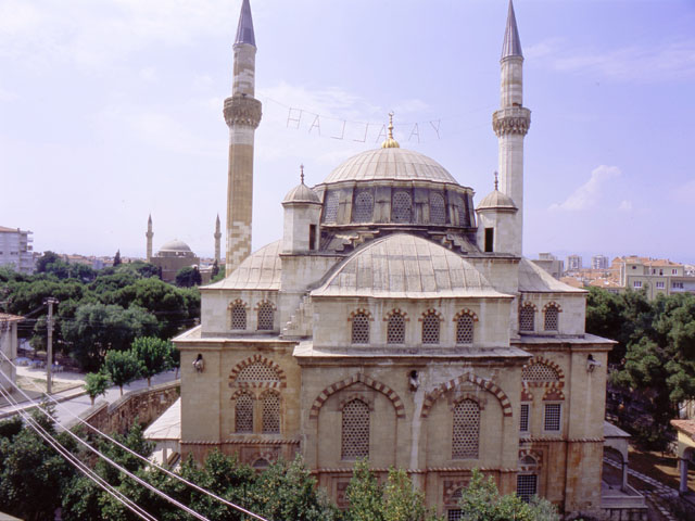 Muradiye Külliyesi - Exterior view from south, with Hafsa Sultan Mosque seen in the background