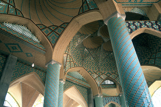 Interior view of the domed prayer hall