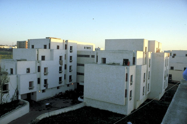 <p>Dormitory block as seen from a balcony</p>