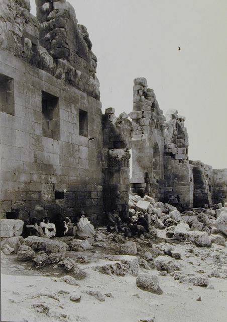 View of ruins, Interior view of east wall from northwest