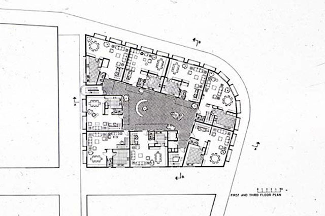 Kanoo Building - B&W drawing, first floor plan