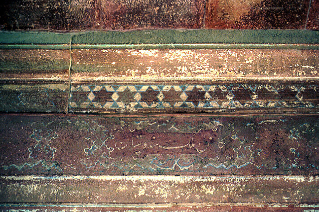 Interior detail of inscription and wall pattern