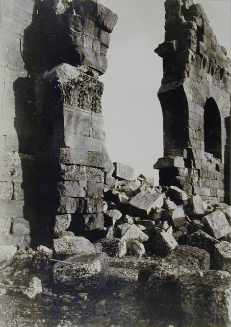 View of ruins, Interior view of break in east wall