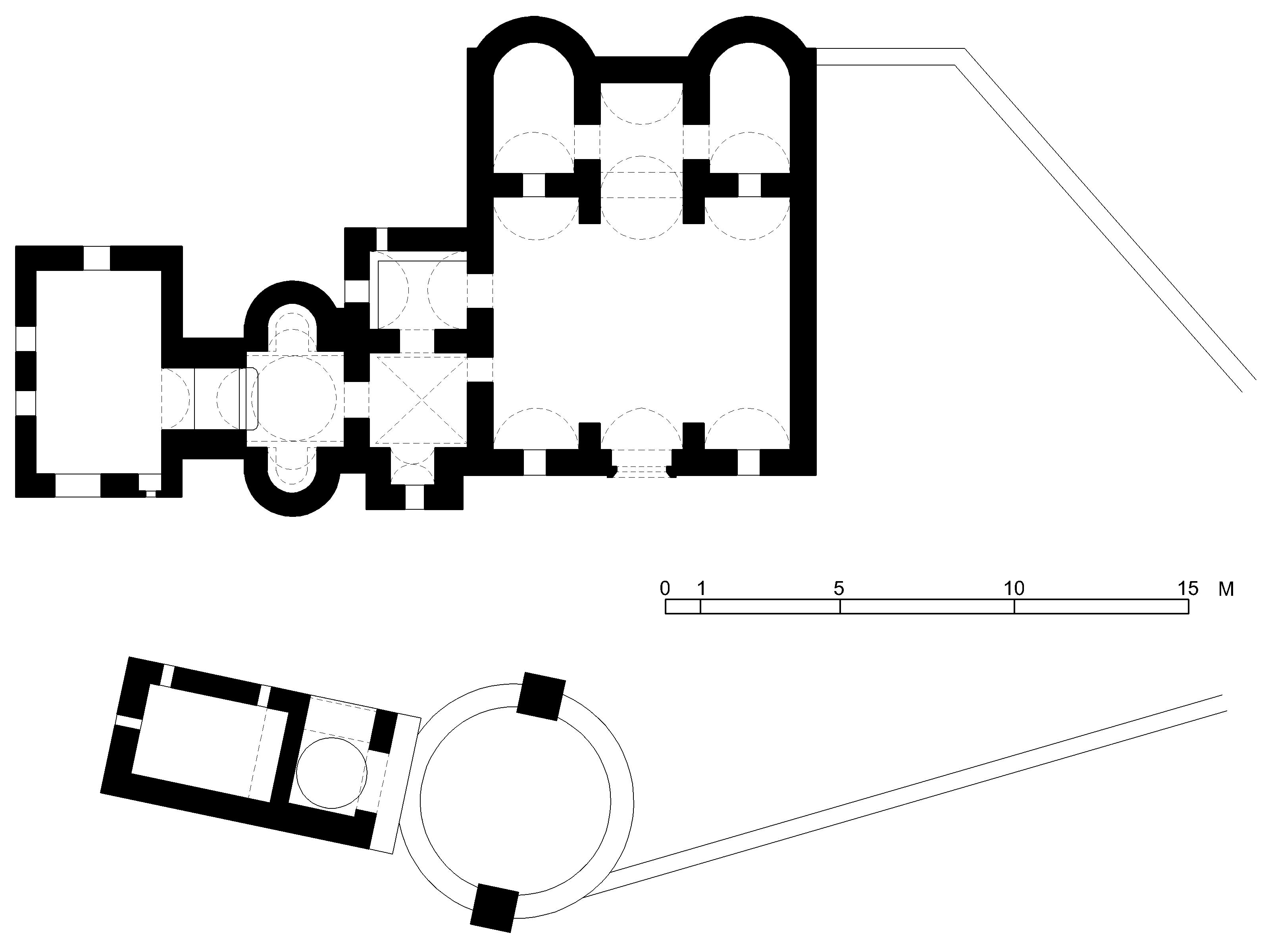 Qusayr 'Amra - Floor plan of palace in AutoCAD 2000 format. Click the download button to download a zipped file containing the .dwg file.