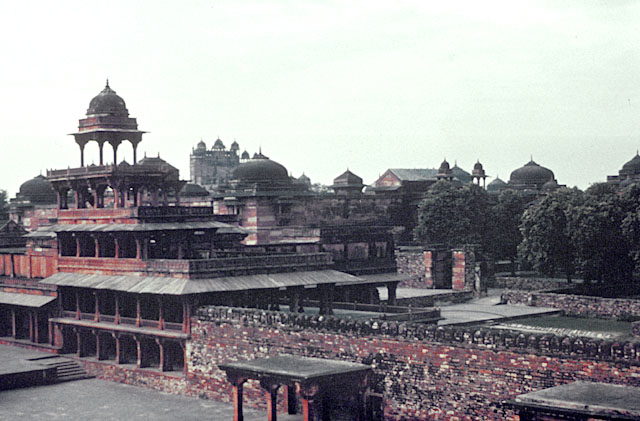 View of the Panch Mahal with the Buland Darwaza, or the Lofty Gate in the background