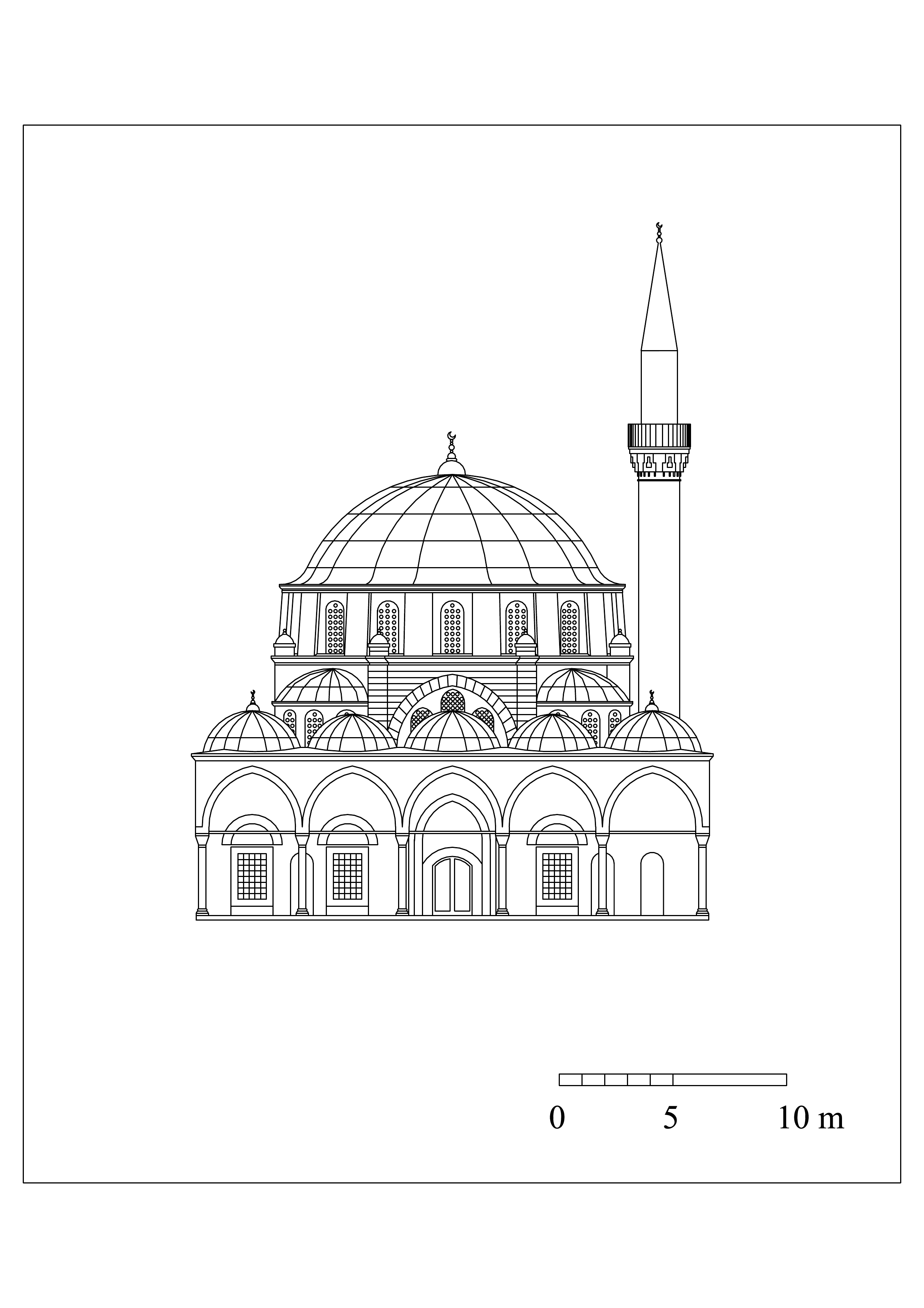 Elevation drawing of mosque
