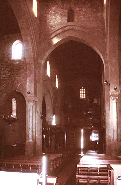 Interior view of nave, looking towards the altar