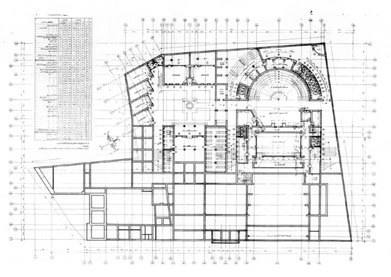 Cultural Centre of Garagus - Working drawing principal level Ground floor plan