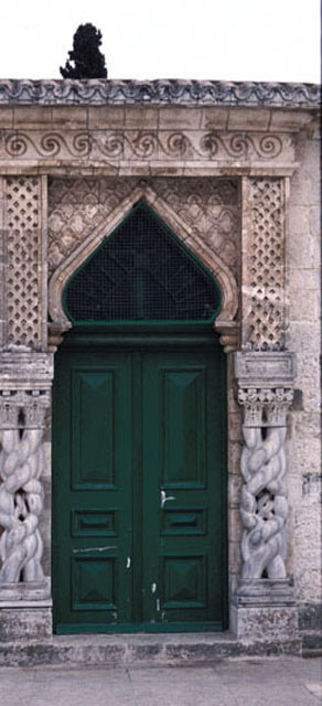 Detail of main door in north façade