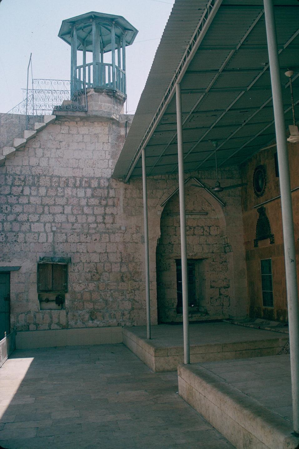 View of courtyard, looking southwest
