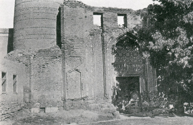 Remnants of the west elevation with portal, c. 1913