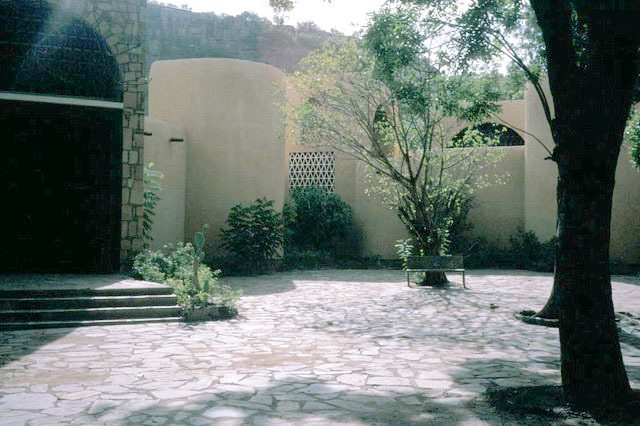 Small court with trees