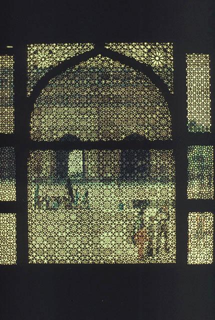 Salim Chishti Tomb - Detail of the carved marble screen, from the interior looking out