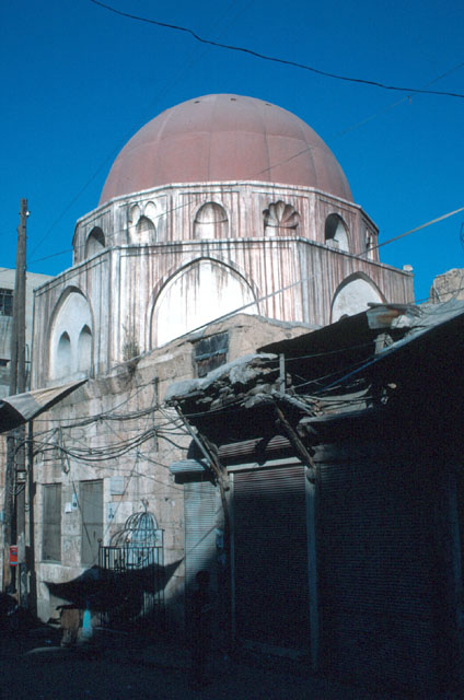 Street view of mausoleum towards southwest