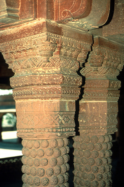 Interior view of detail of double-column capital