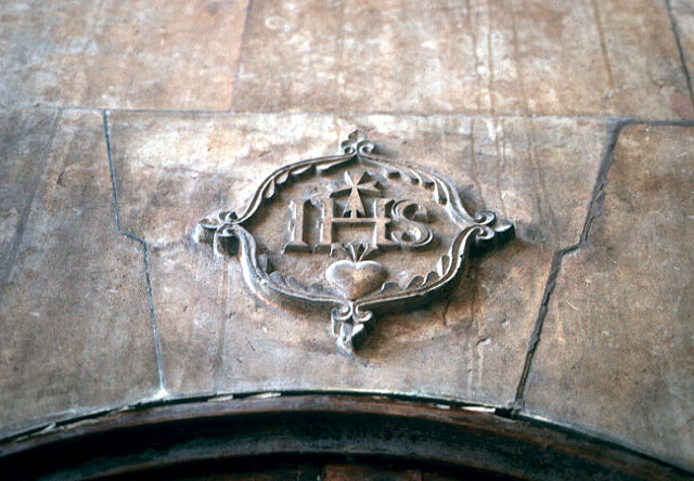 Jesuit symbol carved in stone.