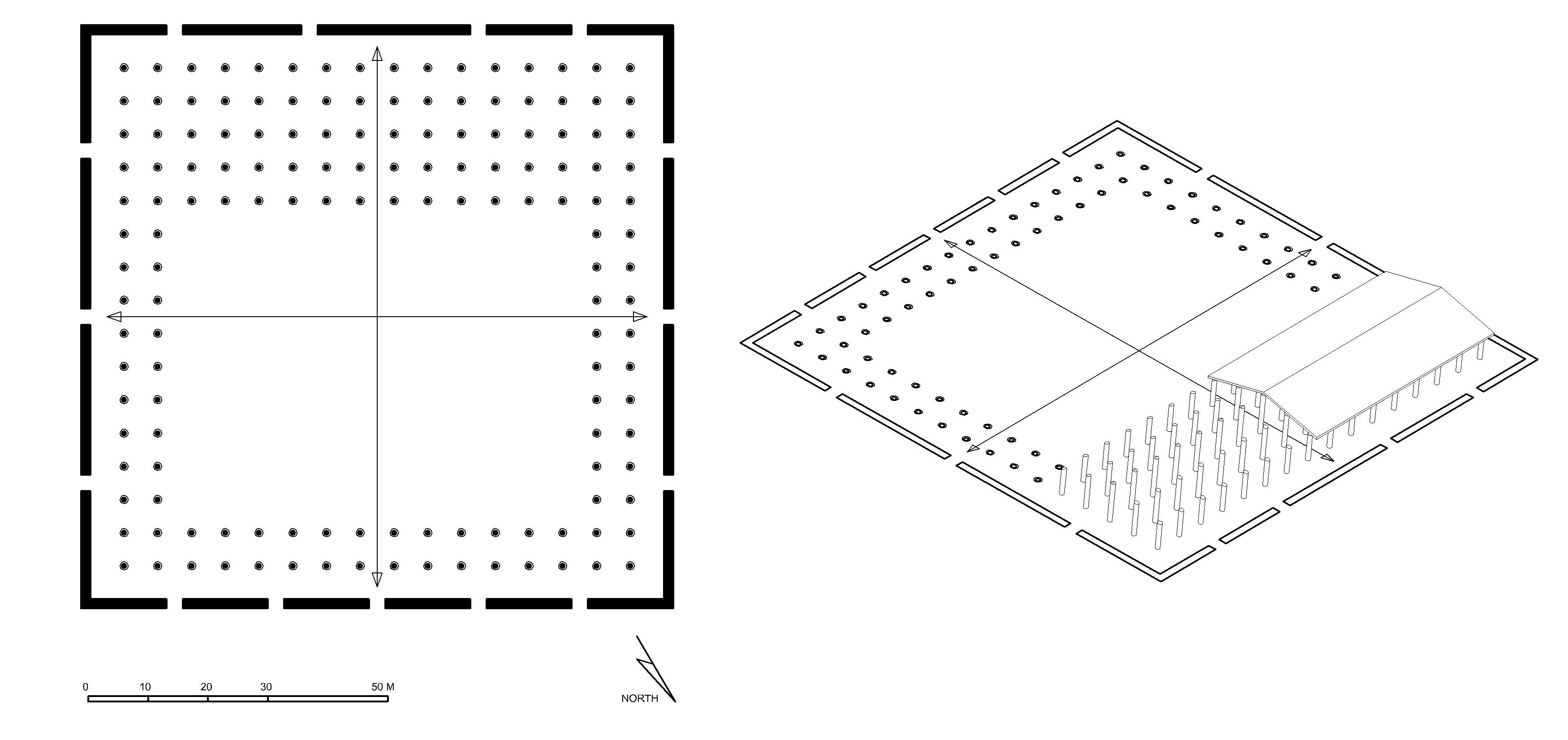 Masjid al-Kufa - Floor plan of mosque in AutoCAD 2000 format. Click the download button to download a zipped file containing the .dwg file. 