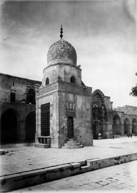 View from southeast showing Bab al-Qattanin and west portico in the background