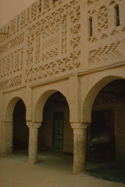 Exterior detail showing brickwork above arch