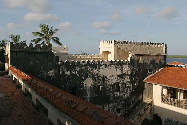 View of fort rampart with terra cotta tiling