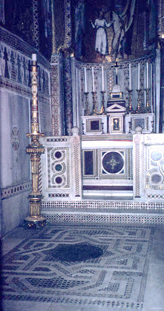 Interior view; altar in northern apse