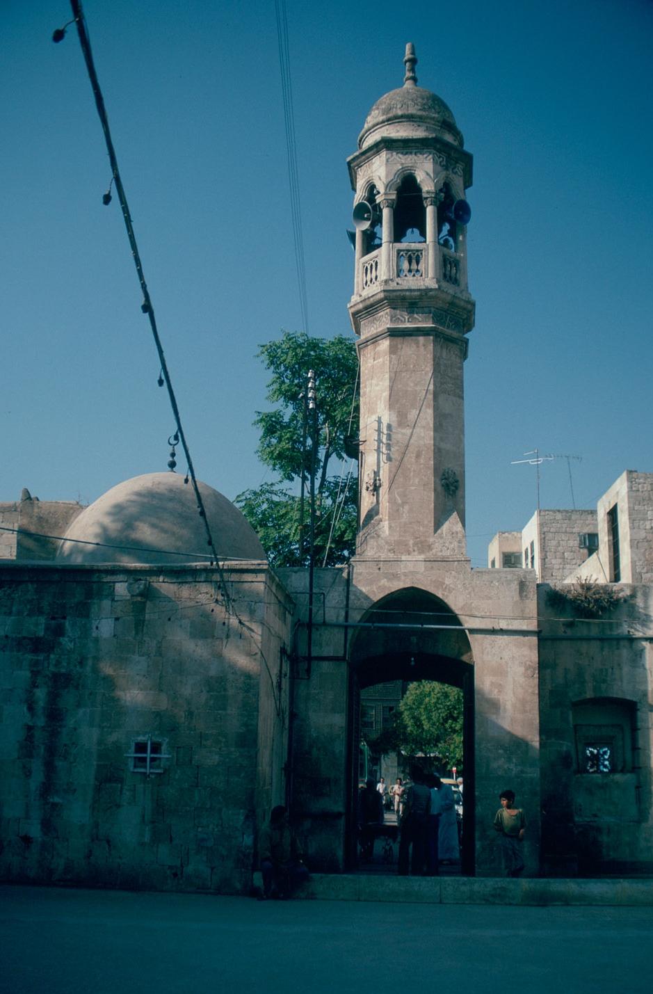 View of minaret above gate, courtyard view