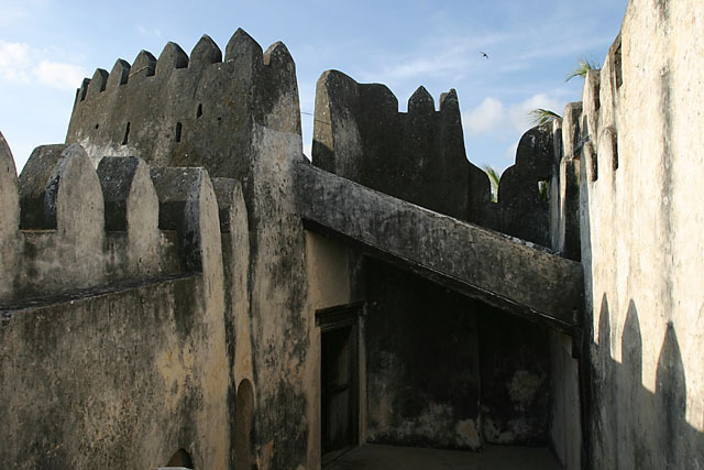 View of fort bastion from interior courtyard