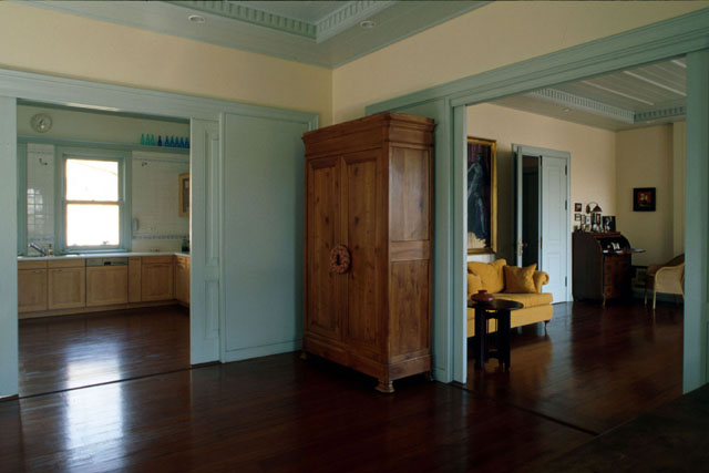 Interior view showing wooden floors and spacious rooms