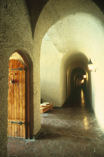 Kaya Hotel - Interior view along vaulted hall