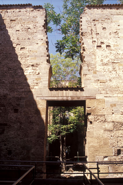 Exterior detail; doorway into garden
