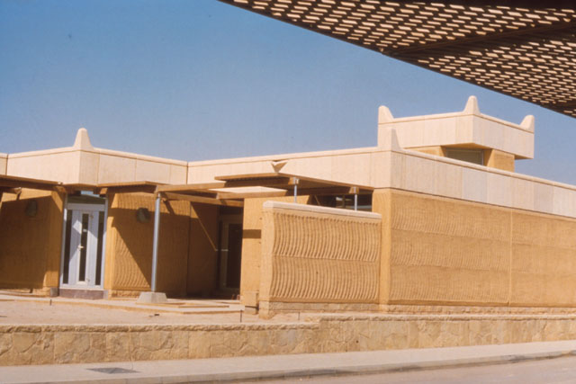 Exterior view showing façade and roofing projections