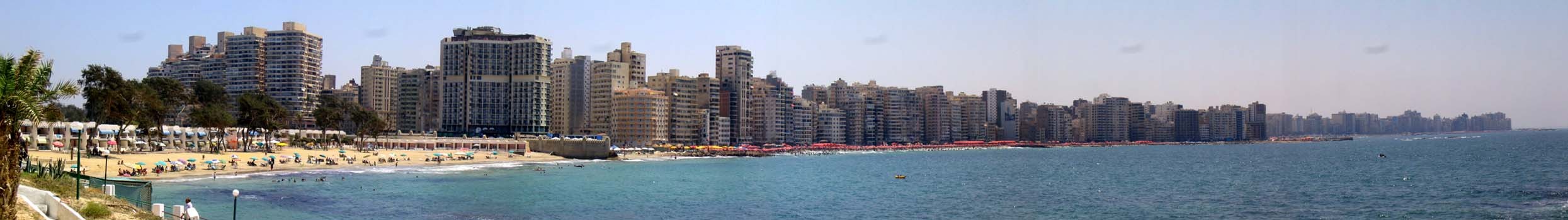 Panorama of the Corniche as seen from Montazah