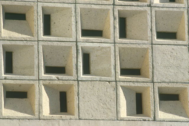 Kaya Hotel - Exterior detail showing patterning of concrete cutouts