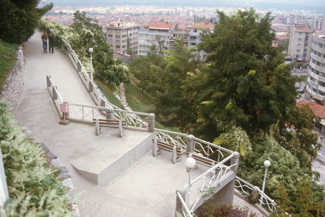 Elevated view showing walkway