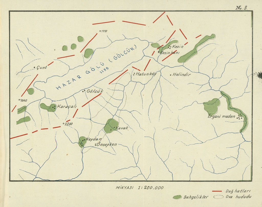 Map No. 3 from "Doğu Anadolu coğrafyası : tabiı̂, ziraı̂, beserı, baytarı̂"