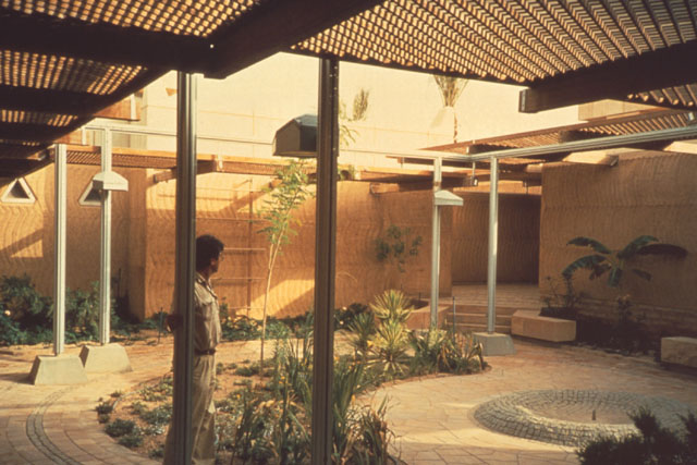 Exterior view showing garden