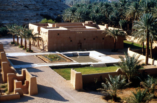 Aerial view showing cistern and façades