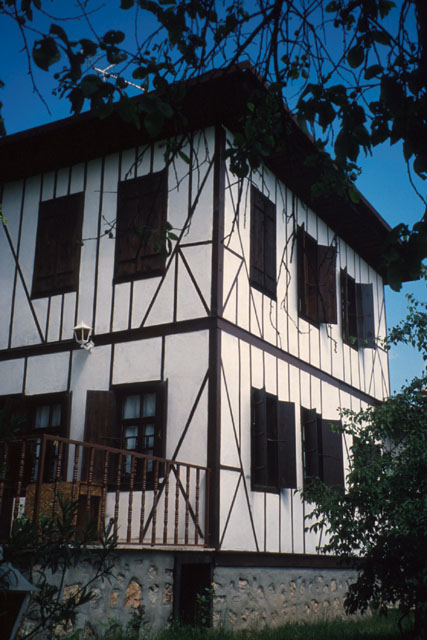 Exterior view showing stucco façade