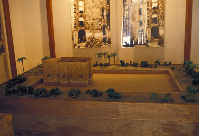 Exhibition with model showing the palace in its garden