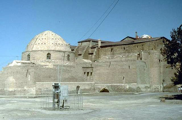 Exterior view of façade and dome on rear side
