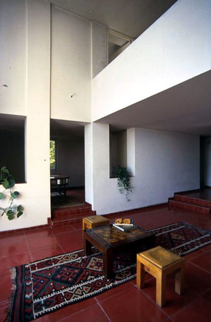 Interior, double-height living room