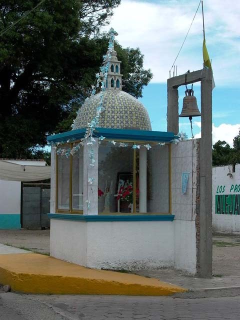 General view of a small enclosed shrine