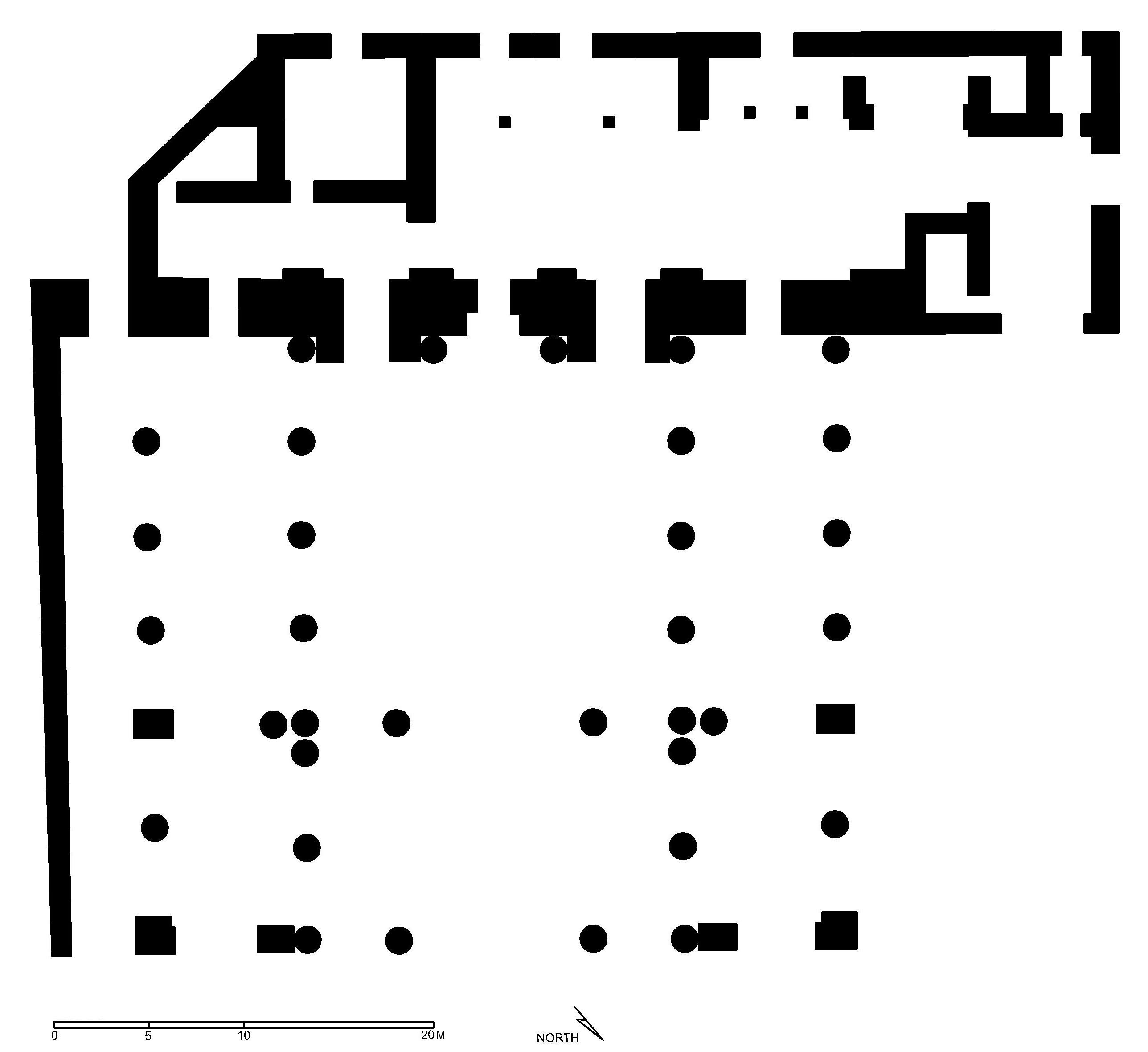 Qal'a (Cairo) - Floor plan of iwan added by Nasr al-Din in 1333 to serve as Audience Hall (after Meinecke) in AutoCAD 2000 format. Click the download button to download a zipped file containing the .dwg file.