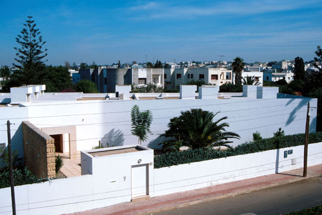 Musée du Judaïsme Marocain - Exterior view form rooftop showing residential development
